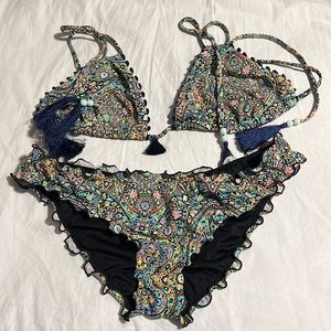 Victoria’s Secret Multicolor Ruffle Bottom Bikini